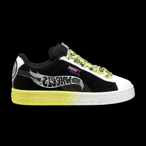 PUMA Hot Wheels x Suede XL Little Kid 'Black Lemon Sherbert'