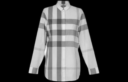 Burberry Check Cotton Shirt Check Light Gery