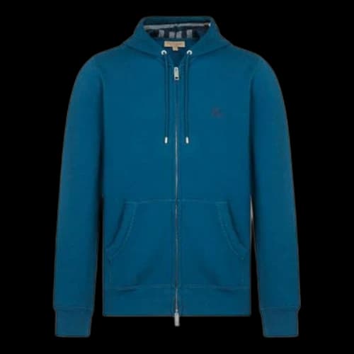 Burberry Fleece Lined Long Sleeves Hooded Jacket Blue