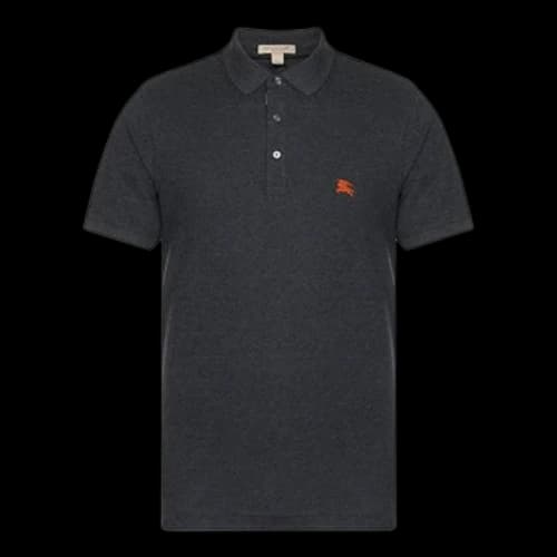 Burberry Logo Short Sleeve Polo Shirt Gray