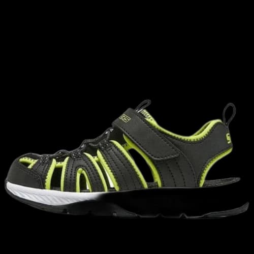 (GS) Skechers C-Grip Sandal 'Black Lime'