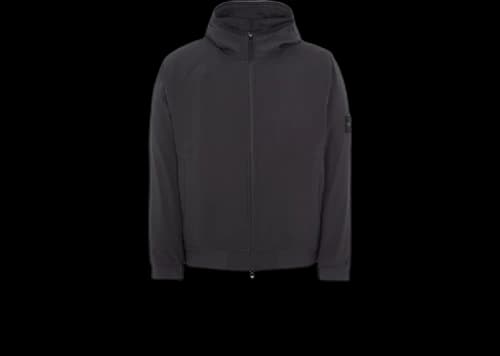 Stone Island 40927 Light Soft Shell-R E.Dye Technology In Recycled Polyester Jacket Black