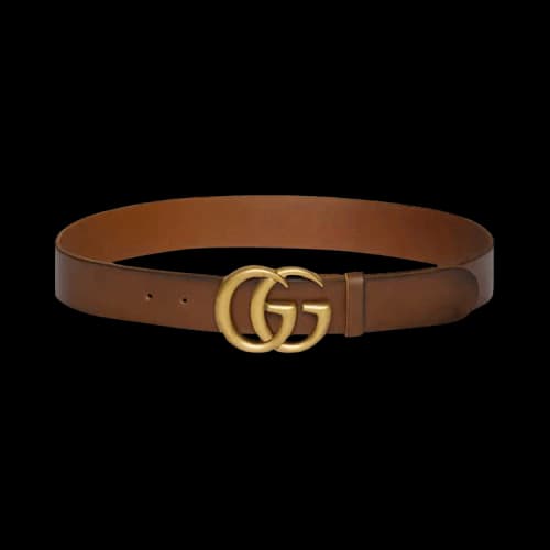 Gucci Leather Belt With Double G Buckle 'Cuir'