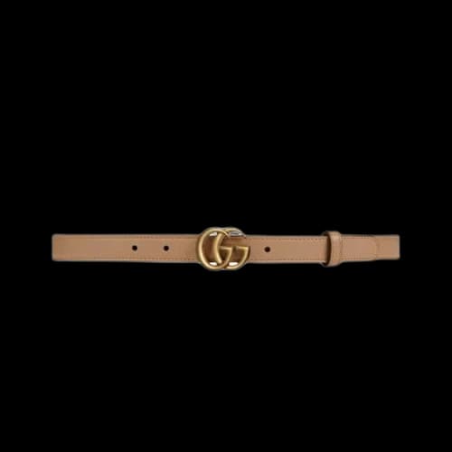 Gucci Thin Belt With Double G Buckle 'Natural'