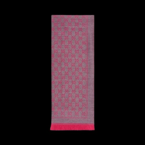 Gucci Wool GG Jacquard Scarf 'Pink'
