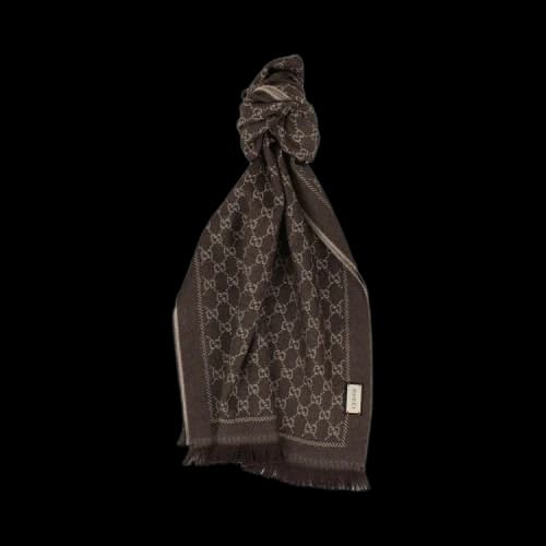 Gucci Wool Jacquard GG Scarf 'Brown/Beige'