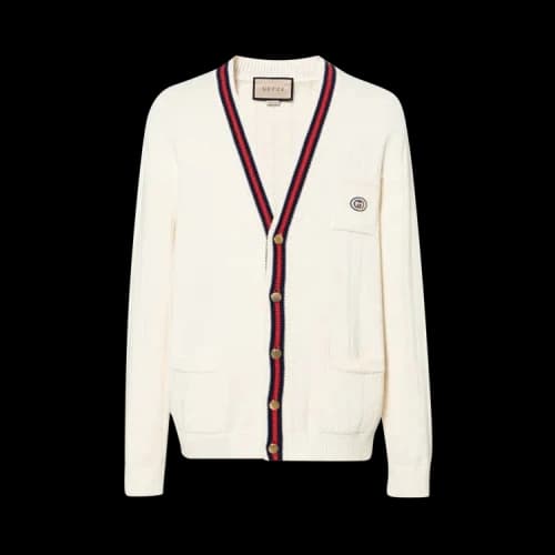 Gucci Faux Pearl Cardigan 'White'