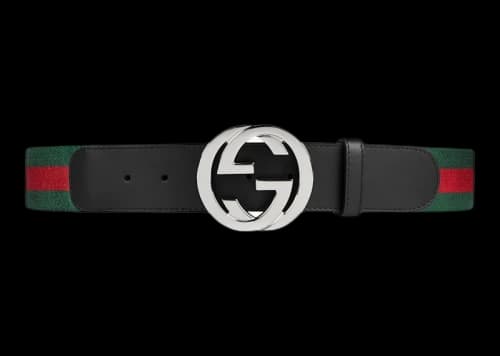 Gucci Web Belt with G Buckle Green/Red Web