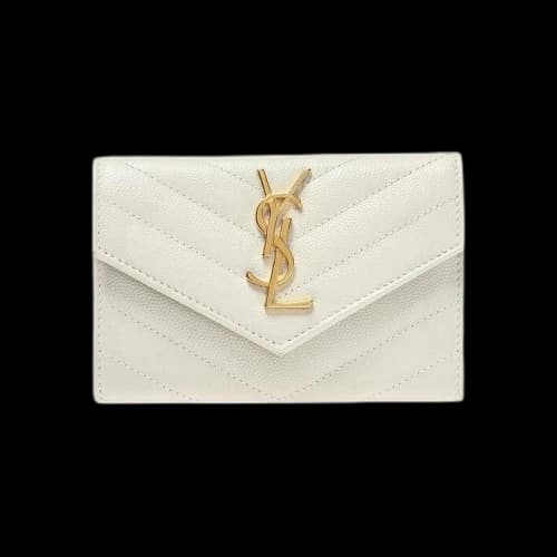Saint Laurent Cassandre Matelassé Small Envelope Wallet 'Soft Cream'