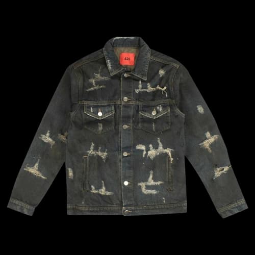 424 Ripped Denim Jacket 'Black'