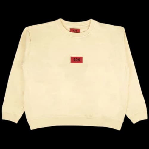 424 Logo Patch Crewneck Sweatshirt 'Cream/Red'
