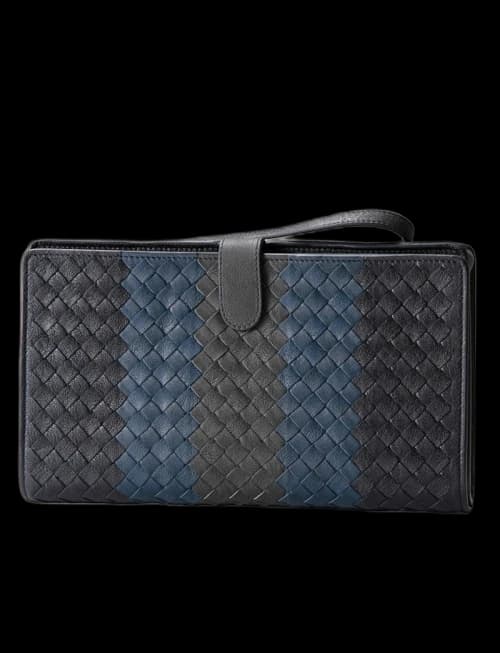 Bottega Veneta Intrecciato Leather Wristlet Black