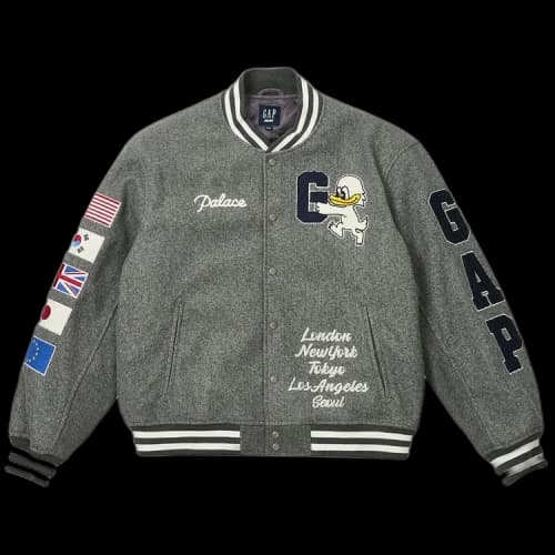 Palace x Gap Varsity Jacket 'Grey'