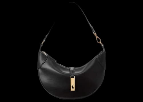 Polo Ralph Lauren Small Leather Black Bag Black