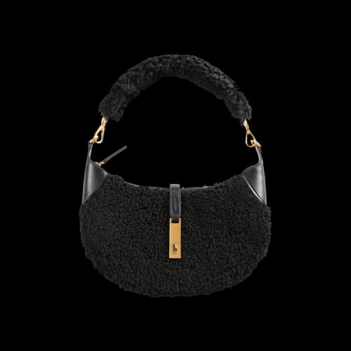 Polo Ralph Lauren Shearling Vachetta lD Small Shoulder Bag 'Black'