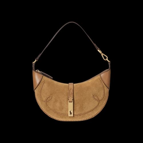Polo Ralph Lauren ID Suede Leather Small Shoulder Bag 'Caramel/Tan'