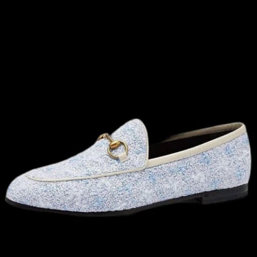 Gucci Jordaan Tweed Loafers 'Blue' (Women's)