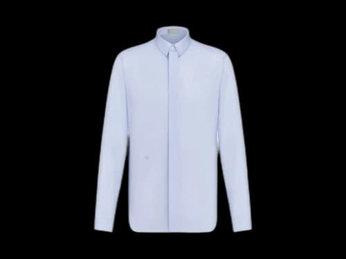 Dior Bee Embroidery Shirt Light Blue Striped