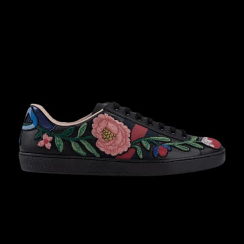 Gucci Ace Embroidered 'Floral - Black'