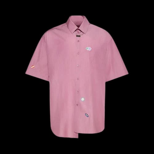 Martine Rose Short-Sleeve Boxy Wrap Shirt 'Purple/Black Stripe'