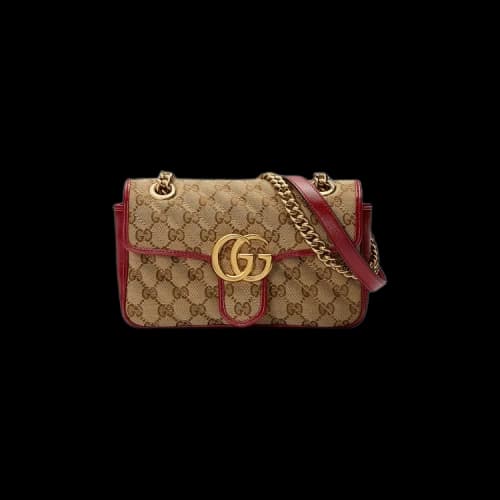 Gucci GG Marmont Mini Bag 'Beige/Ebony/New Cherry Red'