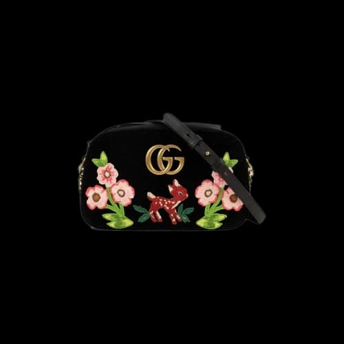 Gucci Small GG Marmont Velvet Bag 'Black'