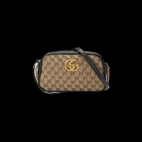 Gucci GG Marmont Small Shoulder Bag 'Beige Ebony/Nero'