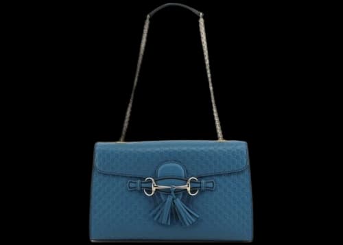 Gucci Emily Chain Shoulder Tote Cobalt Blue