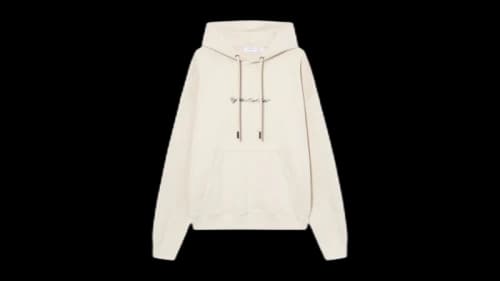 OFF-WHITE Script Arrow Diagonal Skate Hoodie Pumice Stone