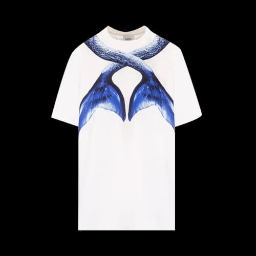 Burberry Oversized Mermaid Tail Print Cotton T-Shirt 'White'
