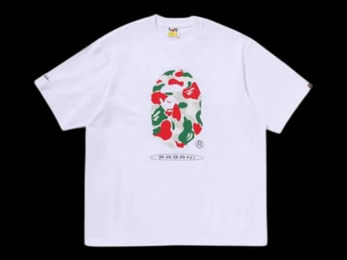 BAPE x Pagani Camo Ape Head Relaxed Fit Tee White
