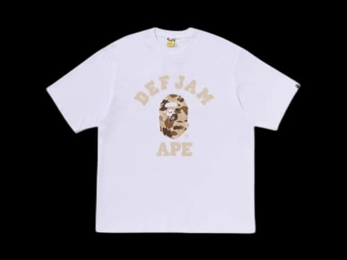 BAPE x Def Jam Camo College Relaxed Fit Tee (FW25) White
