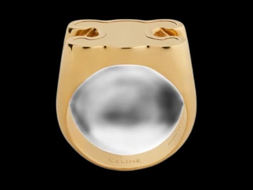 Celine Ring In Brass with Gold Finish Chevaliere Gold