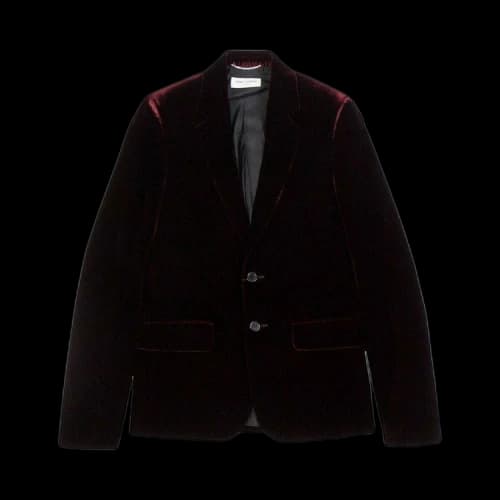 Saint Laurent Velvet Classic Suit Jacket 'Burgundy'