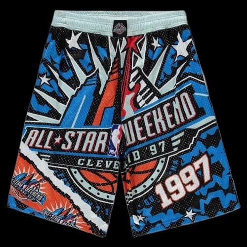 Mitchell & Ness x NBA 1997 All-Star Game Hardwood Classics Big & Tall Jumbotron 2.0 Shorts Blue/Black
