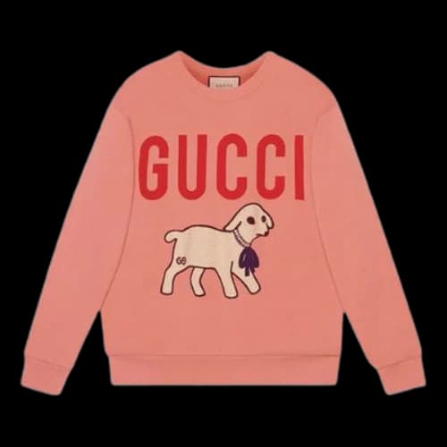 Gucci Oversize Sweatshirt With Lamb Patch 'Pink' (Women's)
