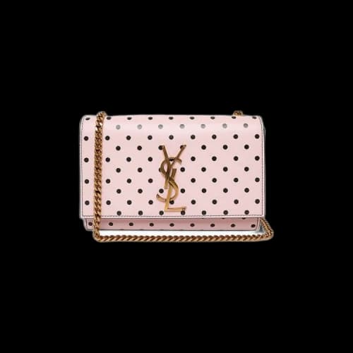 Saint Laurent Polka Dot Small Kate Bag 'Rosa/Nero'
