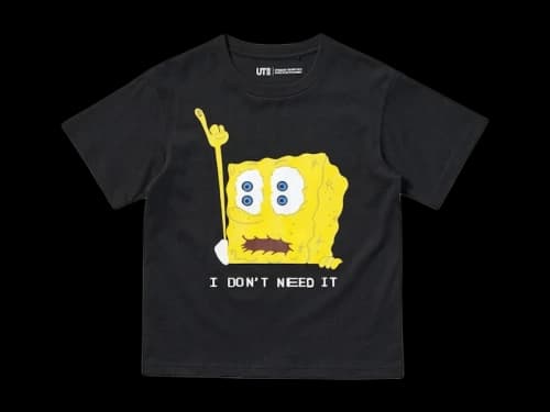 Uniqlo x CPFM Spongebob Squarepants Kids UT Graphic T-Shirt Black