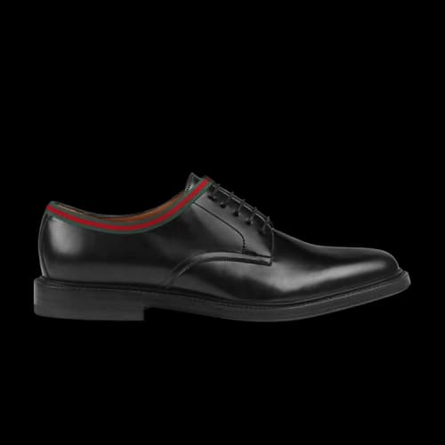 Gucci Web Lace Up 'Black Green Red'