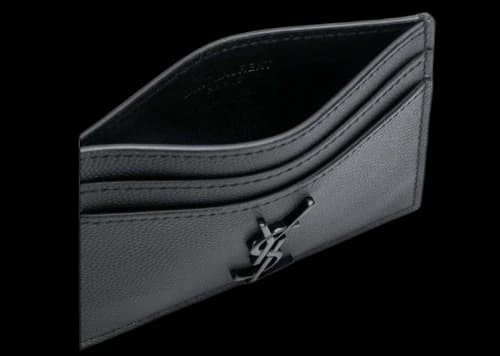 Saint Laurent Logo Monogram Card Holder Black