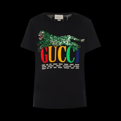 Gucci Logo Printed T-Shirt 'Black'