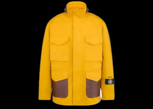 Dior x Stone Island Cotton-Blend Satin Jacket Yellow