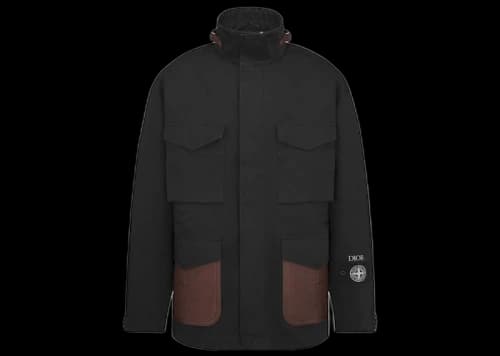Dior x Stone Island Cotton-Blend Satin Jacket Black