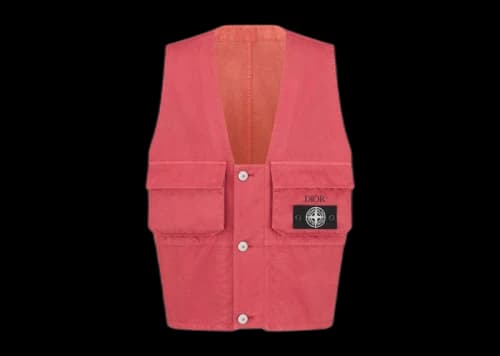 Dior x Stone Island Cotton-Blend Satin Vest Red