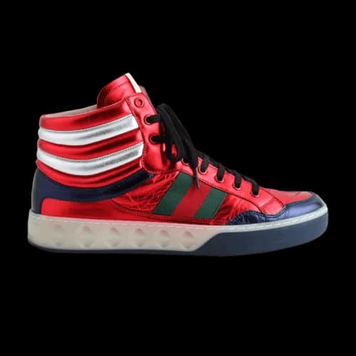 Gucci Leather High 'Metallic Red'
