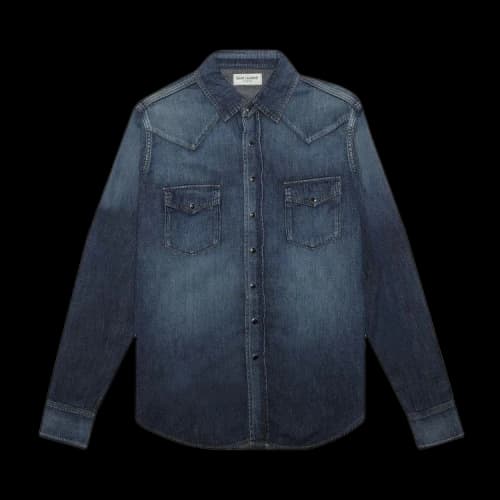 Saint Laurent Classic Western Shirt 'Dirty Med Vinta Blue'