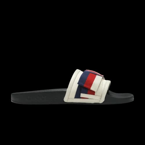 Gucci Satin Slide 'Web Bow' (Women's)