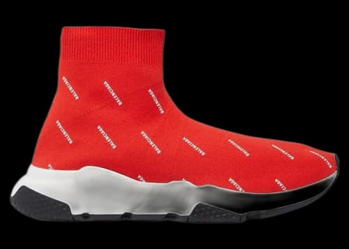 Balenciaga Speed Trainer Logo Print Red White (Women's)