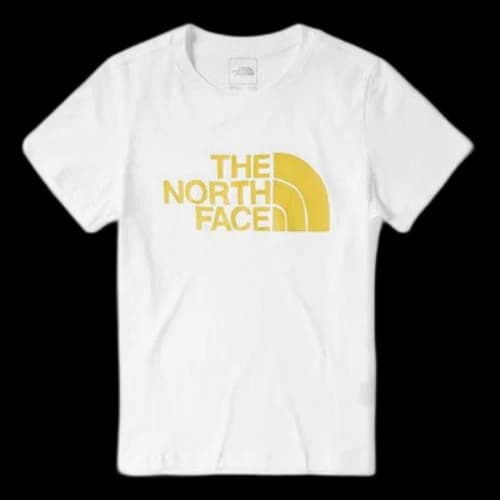 THE NORTH FACE SS20 Yellow Logo Short Sleeve White