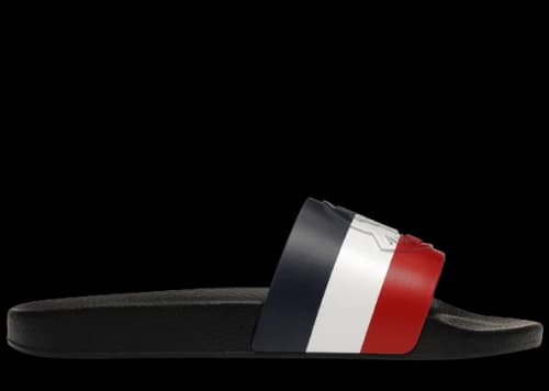 Moncler Basile Pool Slides Black Tricolour